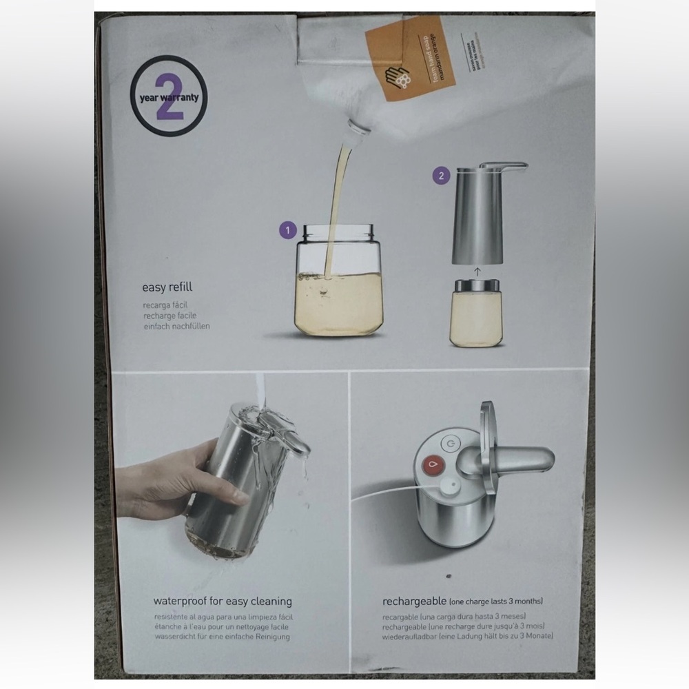 Simplehuman Stainless Steel Rechargeable Soap Dispenser *NEW NIB - Picture 2 of 4